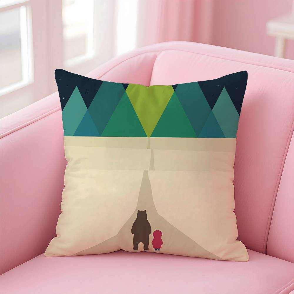 Simple Nordic Modern Anime Pillow Case Safe Custom Photo Pillow, Anti-fade Brushed Fleece Cushion, Maternal & Infant Safe.