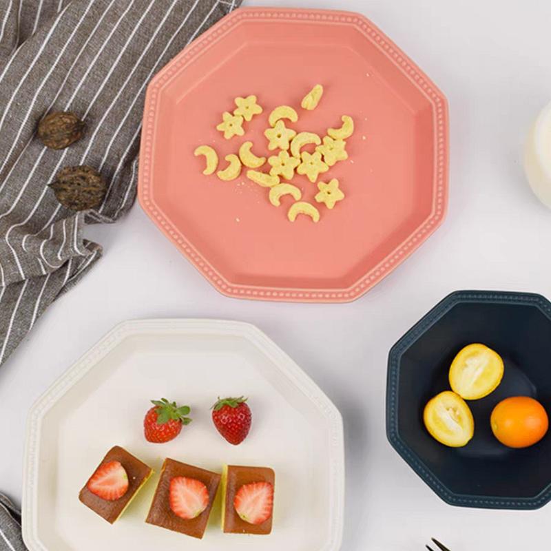 8 Zoll bunter Keramik-Teller mit geometrischem Muster, Desserttablett, Nachmittagstee, Keksuntertasse, Kuchengerichte, mikrowellengeeignet