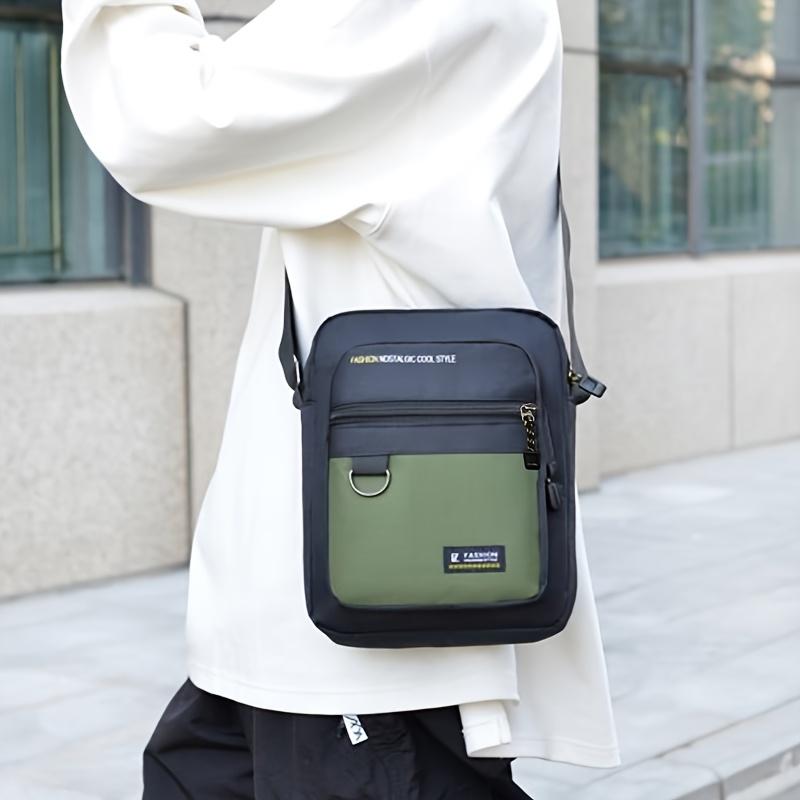 Borsa Diagonale Casual da Uomo in Tessuto Oxford Moda Borsa da Uomo Borsa a Spalla