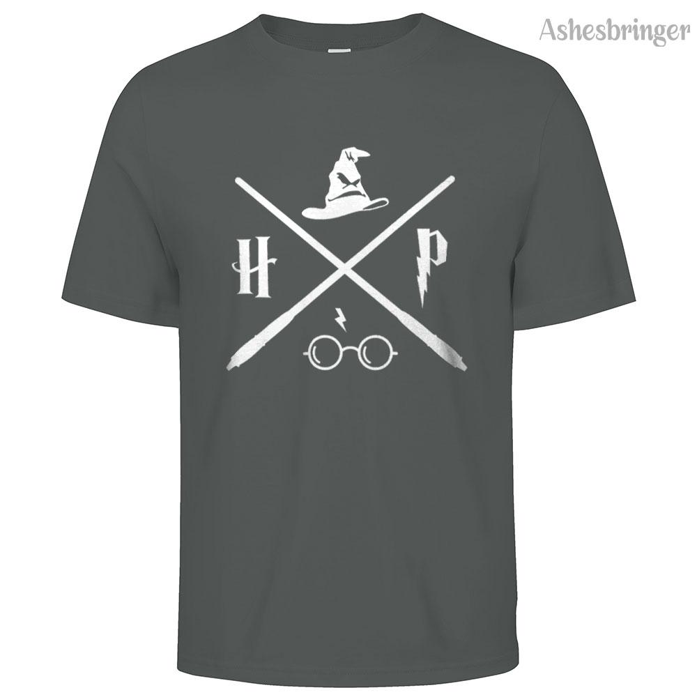 Men's Cotton Wizard Potter Glasses Move Symbol Graphic T Shirt on Unisex Street Casual Style Tee for Men and Women