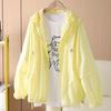 Simple Female Summer Leisure Versatile Hooded Sunscreen Tops Jacket Women Solid Color Loose Fit Hooded Sunscreen Flothing Coat