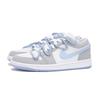 Jordan Air Jordan 1 Slip Resistant Coverage Low top Vintage Basketball Shoes Women's Gray Blue DC0774-105(Team59-)