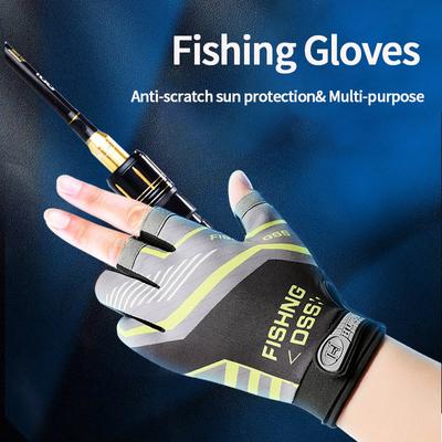 Guanti da ciclismo da pesca Protezione esterna Guanti da pesca Guanti da taglio a tre dita Guanti estivi da uomo Guanti da ciclismo da guida traspiranti