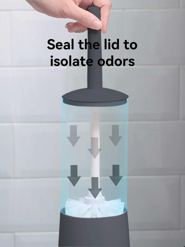 WORTHBUY Plastik-Toilettenbürste mit Standfuß Langstiel WC-Reinigungsbürste Für WC Badezimmerzubehör Reinigungsgeräte