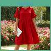 Casual Short Sleeve Dress With Ruffle Details For Spring Summer Fashion