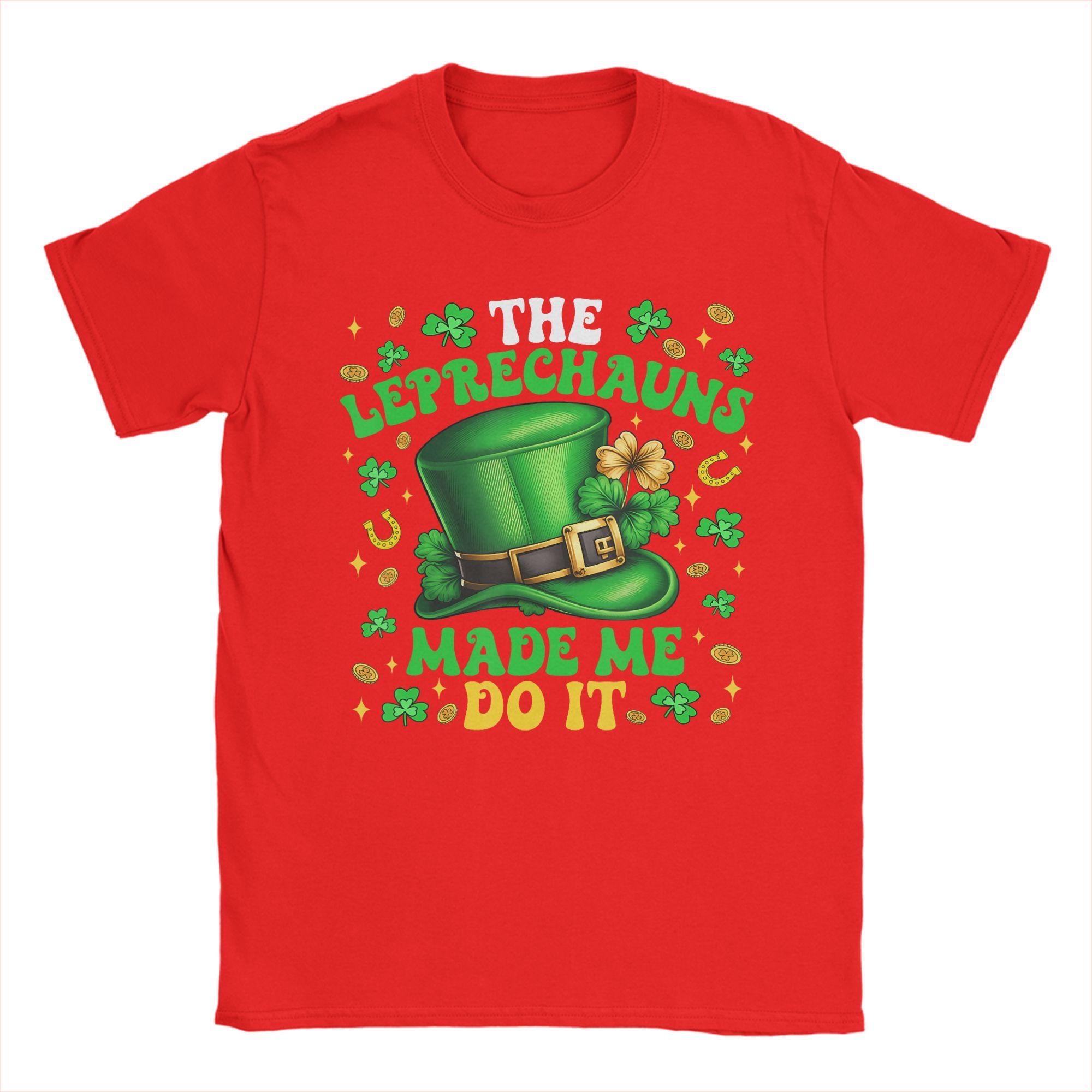 Harajuku T Shirt Summer Shamrock Leprechauns Made Me Do It St Patricks Day Trending TShirts Plus Size Short Sleeve Top Tees S