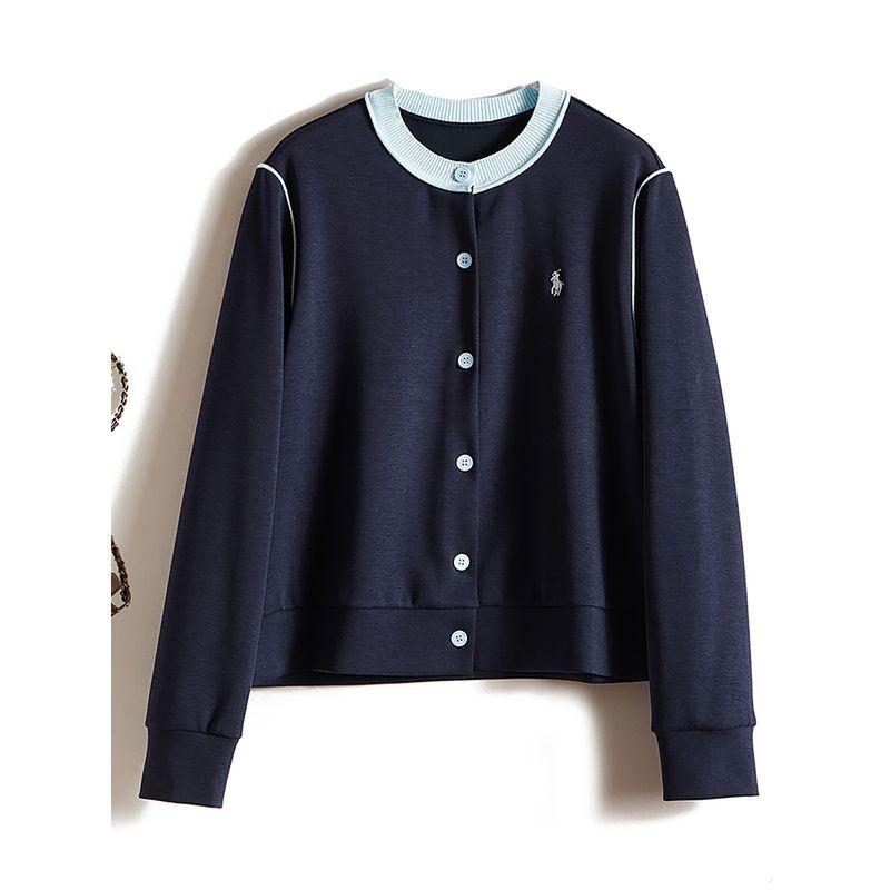 Export Daily Order! Portable All-Match ~ Girls Spring & Fall Single-Breasted Short Long Sleeves Woven Cotton Outwear 2025 New