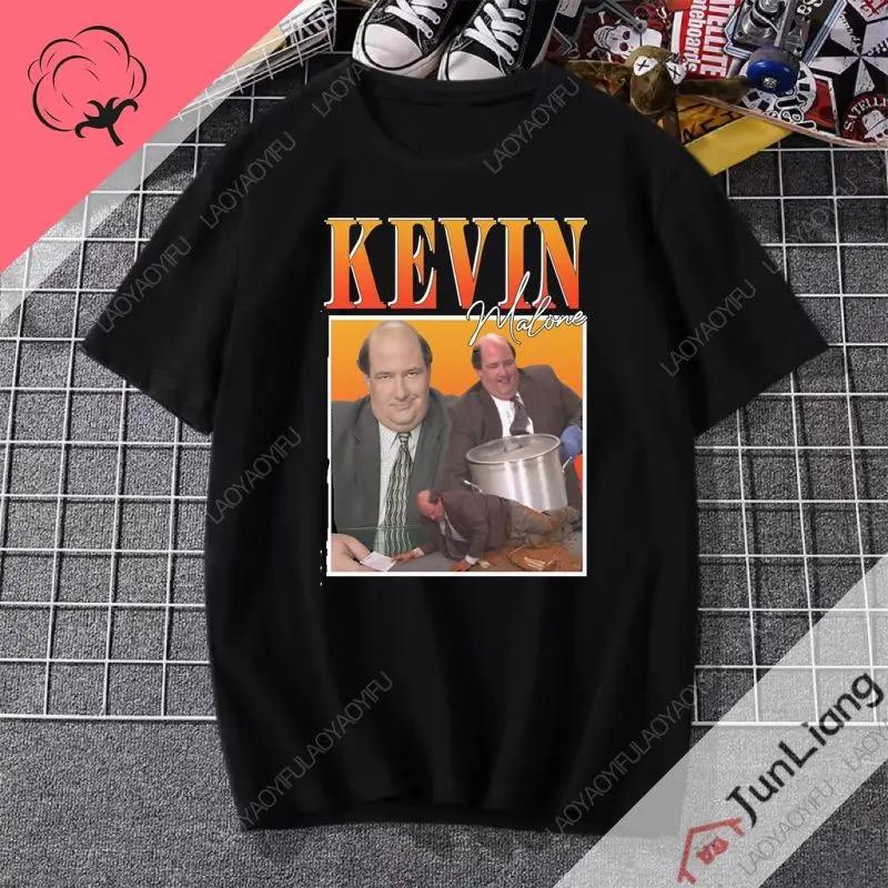 Kevin Malone Office Movie Short Sleeve Crew Neck Loose Tshirt Fun Graphic Print Top Gothic Streetwear