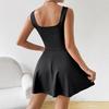 Women‘s Romper Dress with Built-in Shorts - Anti-Slip Belted Waist Sleeveless Summer Dresses