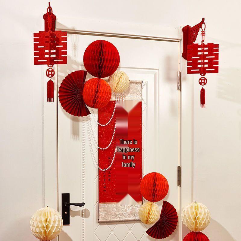 Wedding Room & Door Decoration Set: Joyful Bride and Groom Double Happiness Stickers