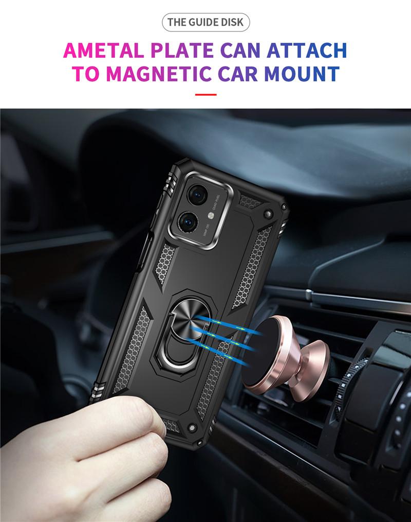 Pro Motorola Moto G54 Pouzdro Luxusní Pancéřové Nárazuvzdorné Pouzdro na Telefon Pro Moto G54 G 54 MotoG54 Auto Magnetický Kroužek Držák Zadní Kryt