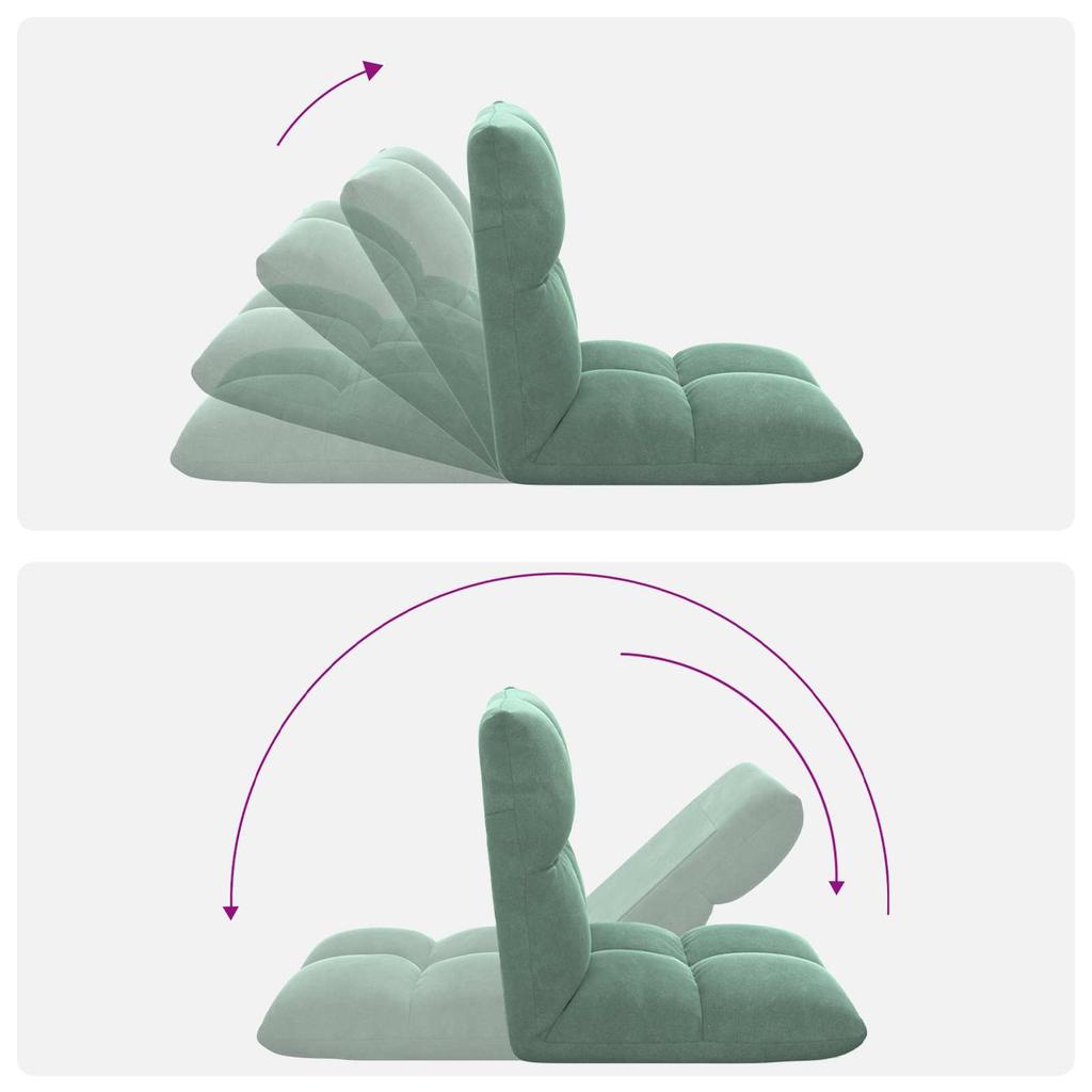 Adjustable Floor Chair Sea Green Velvet