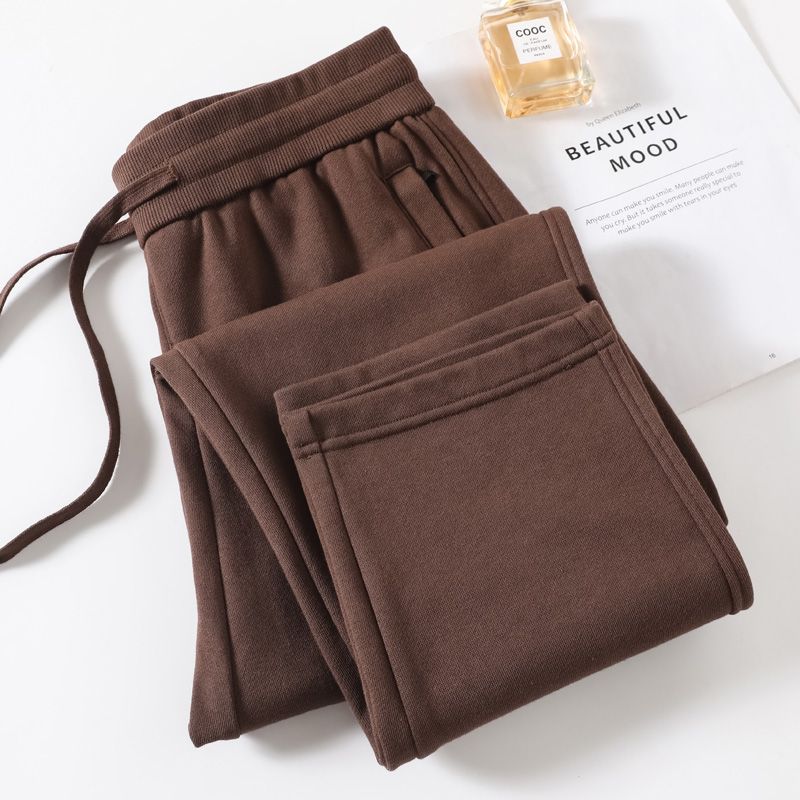 Spring & Fall Elastic Waist Zipper Casual Cotton Sports Pants