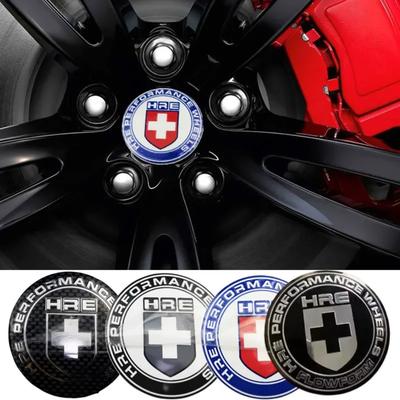 4 Stück 56mm HRE Logo Auto Radnabenabdeckung Emblem Plakette Radkappen Aufkleber für HRE Logo Styling