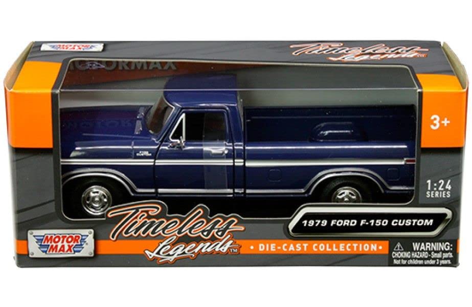 MOTORMAX 1/24 Scale Diecast Model Car Ford F-150 Custom Pickup Truck 1979 (Blue) [Parallel Import]