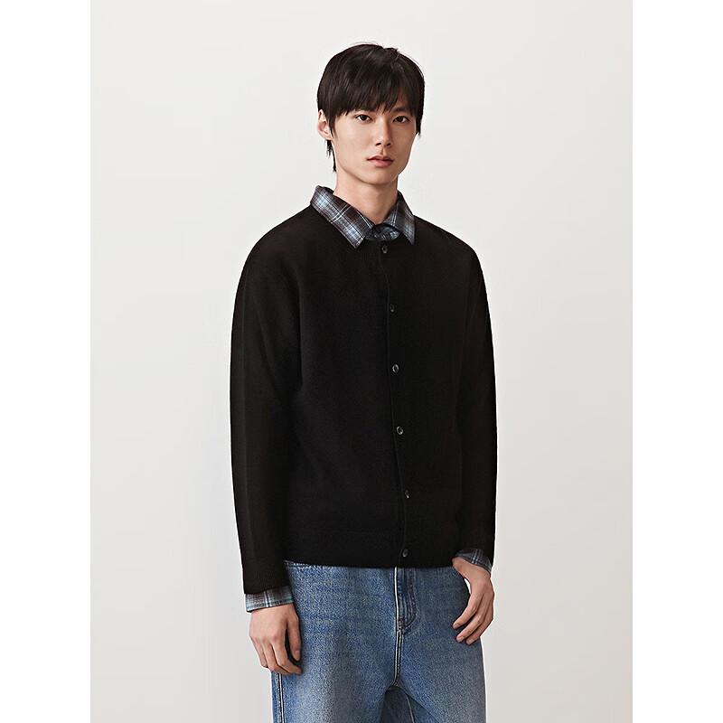 GXG Men's Collar-Spliced Open-Front Knit Cardigan