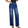 Jeans For Women Wide Leg High Waisted Stretchy Straight Leg Jean With Pockets