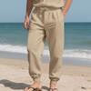 Pánské lněné kalhoty Jóga Pláž Volný střih Ležérní Letní Elastický pas Stahovací šňůrka Baggy Kalhoty s kapsami