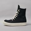 R-o Retro Black Canvas Boots Men Casual Shoes Women Sneaker Classic Design High Top Shoe Lace Up Zipper Ankle Boot Sneakers