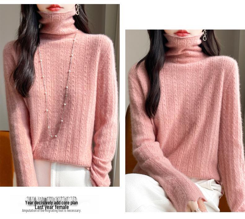 High-Neck Merino Wool Sweater: Autumn/Winter Fashion