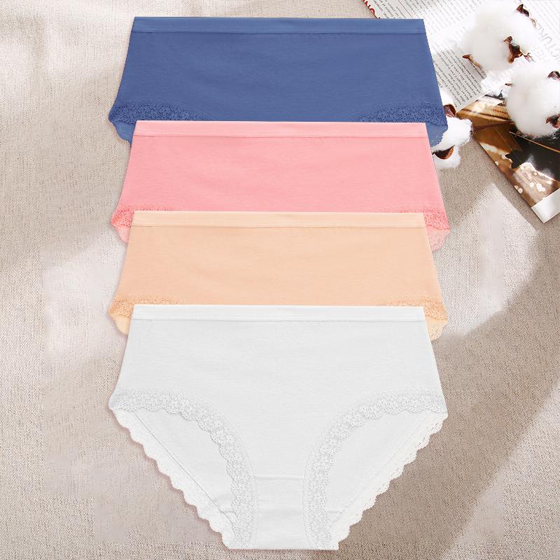 

4 шт./компл. Женские хлопковые трусы Женские бесшовные трусики Однотонное дышащее нижнее белье Женское с низкой посадкой Мягкое нижнее белье S-XXL 2XL&4pcs