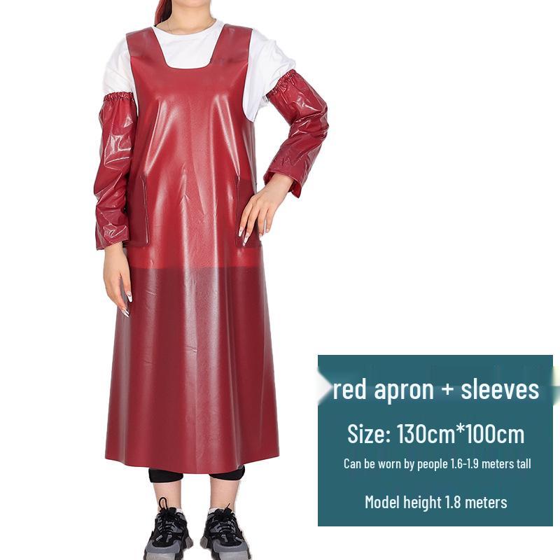 Extended Waterproof & Oil-Resistant Work Apron for Aquatic Product Slaughter