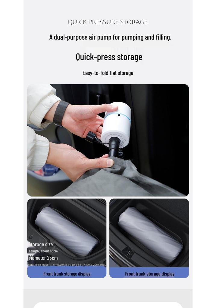 Blue Grid Rabbit Inflatable Car Mattress for Xiaomi YU7 Rear Seats
