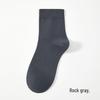 Men's Black Mid-Calf Pure Cotton Antibacterial Thick Socks - Comfortable All-Cotton Sweat-Absorbing Business Style for Autumn/Winter
