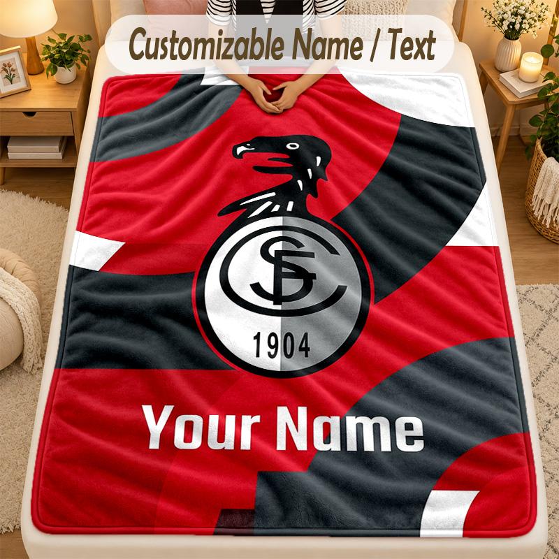 Flannel BlanketSC Freiburg FC Custom Name Text Personalized Soft Warm Throw Blanket Home Decor Gift