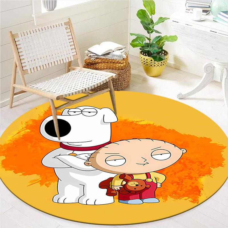 Tappeto Rotondo Family Guy, Tappeto per Soggiorno Camera da Letto Divano Stanza dei Giochi Decorazione, Tappetino Antiscivolo