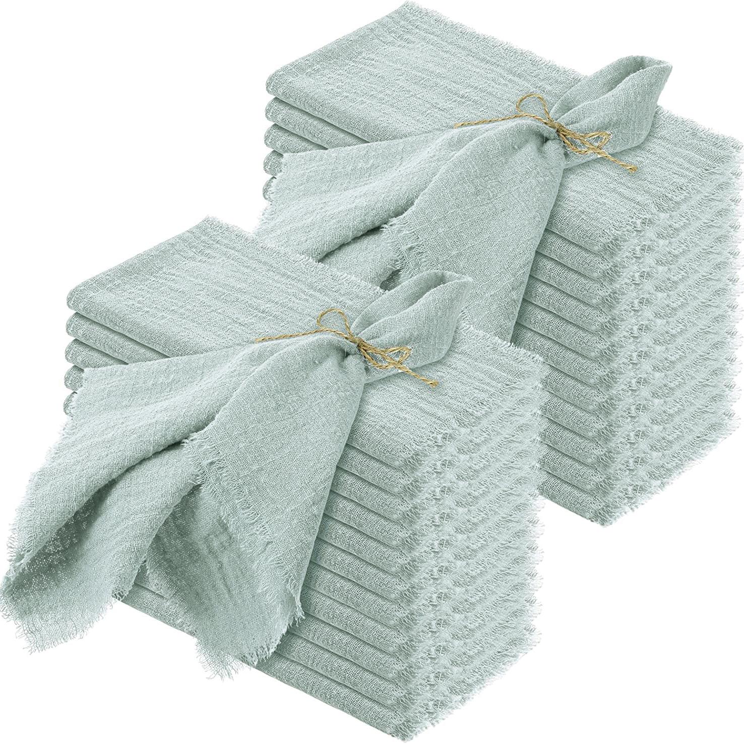 24 ks 32x32 cm Fialová Gázová Bavlněná Ubrousek Opakovaně Použitelný Utěrka na Čaj Svatba Večírek Vánoční Dekorace Stolu Retro Žinylkové Ubrousky