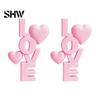 Desktop Love Letter Sculpture 2Pcs 3D Printed Stacked LOVE Ornament with Heart Decor, Romantic Modern Nordic Room Tabletop Sculpture, Decoration