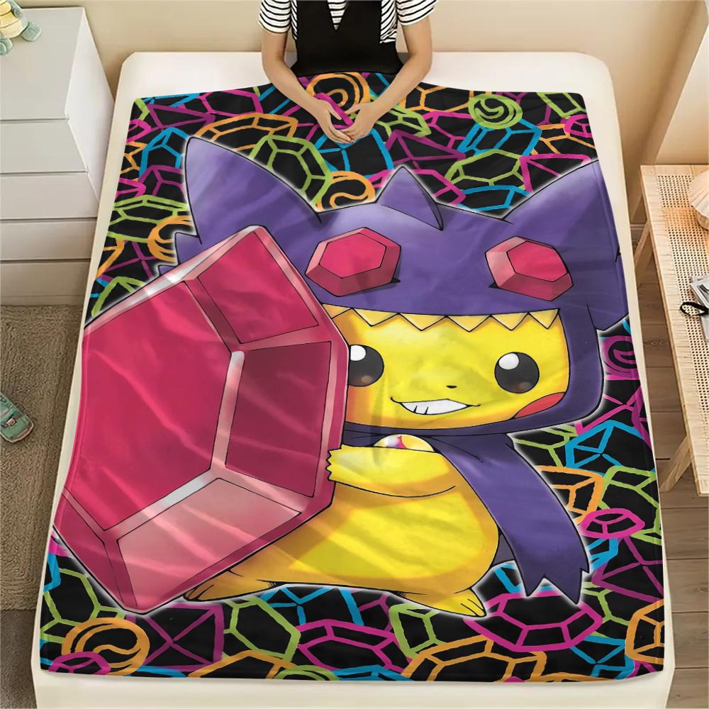 Pok é mon Pikachu Aufdruck Flanelldecke, Hohe Qualität, Bequem für alle Jahreszeiten, Heimdekoration, Wärme und Komfort, Perfekt für Weihnachtsgeschenke