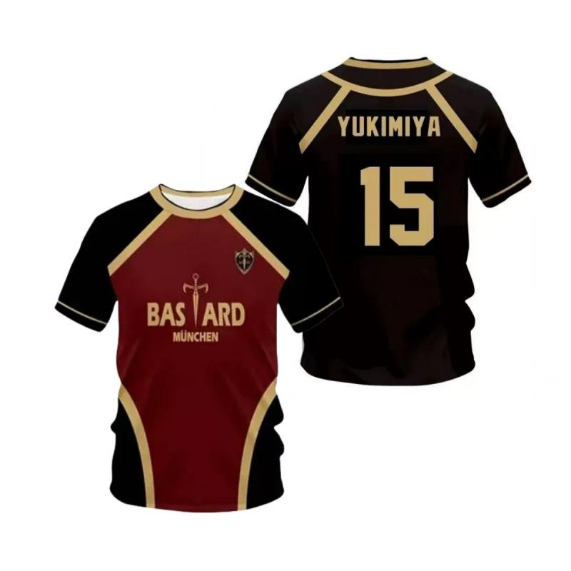 Unisex Blue Lock 3D Print Football Shirt Michael Kaiser Isagi Yukimiya Reo Ness Hiori Bastard Munchen Cosplay Top