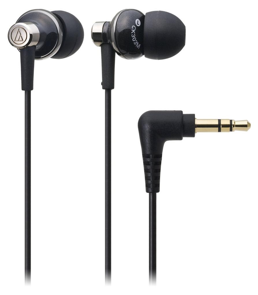 Audio-Technica Dynamic Inner Ear Headphones ATH-CK303M BK