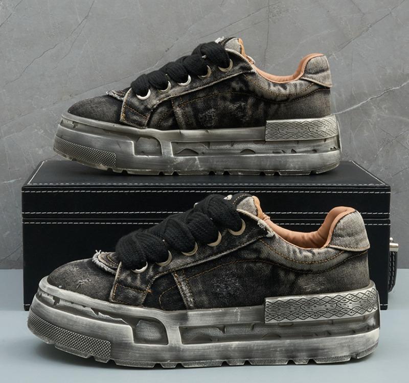 

Men s Trendy Board Shoes with Street Style Fashionable and Versatile Anti Slip and Wear-resistant Men s Canvas Casual Shoes 43 чёрный