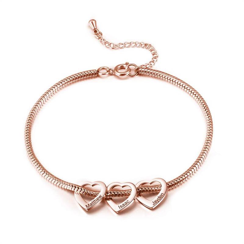 Women's Personalized Adjustable Anklet Bracelet, Stainless Steel Heart-shaped Love DIY Name Anklet, Women's Jewelry