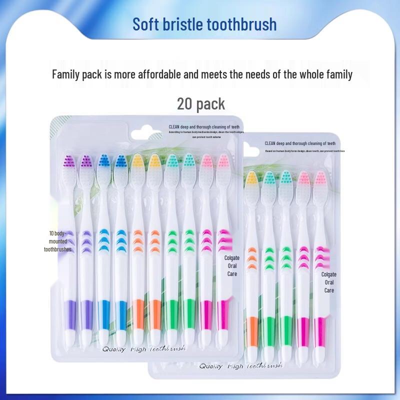 Allies Adult Ultra-Soft Bamboo Charcoal Toothbrushes - 20-Pack