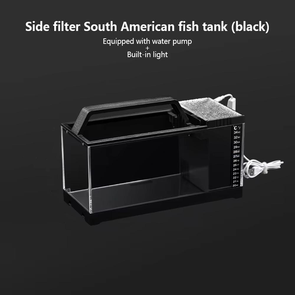 Heating Pad Integrated Fish Tank Built-In Light Desktop Fish Tank Office Decor