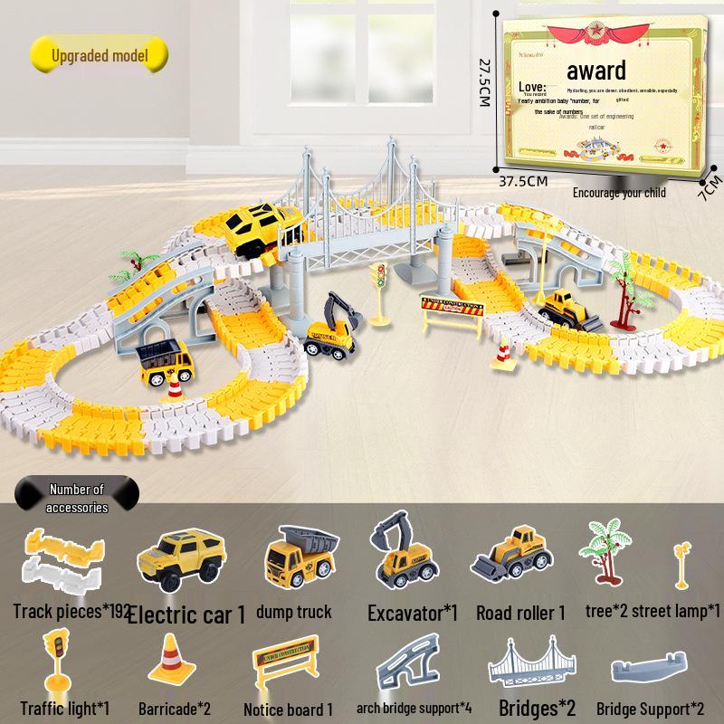 DIY Electric Track Toy: Children's Construction Vehicle & Excavator Set