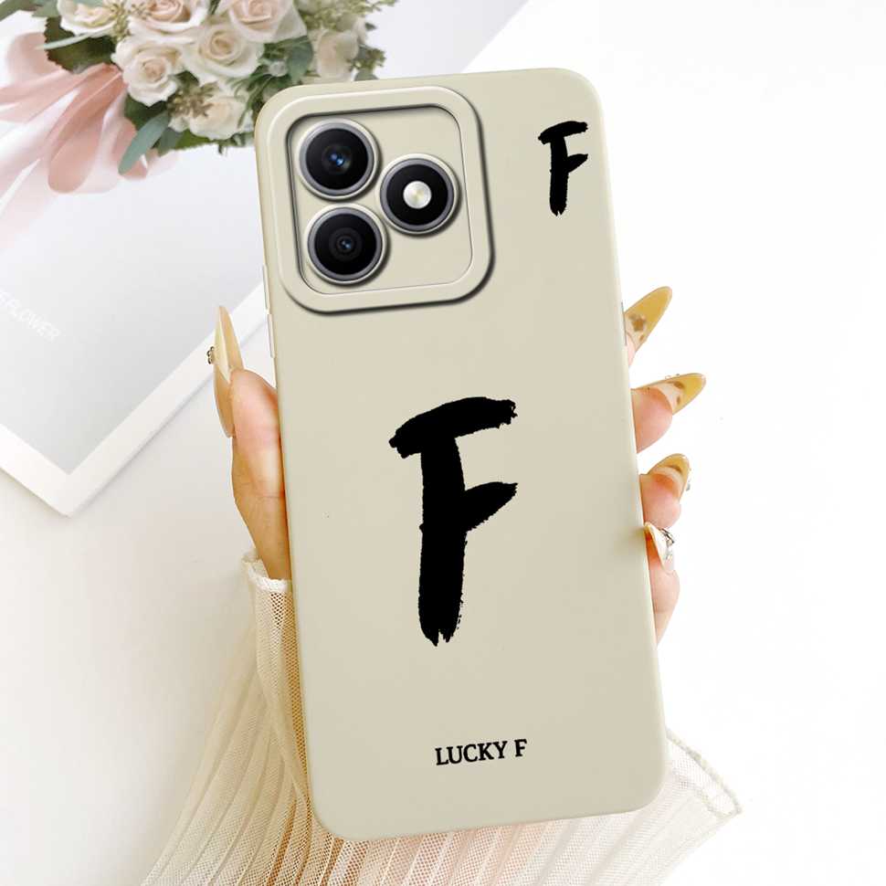 For Honor X8d 4G 6.77" Case Fashion Letters A-Z Full Protection Silicone Back Cover For Honor X8d X8D 4G Phone Cases Fundas