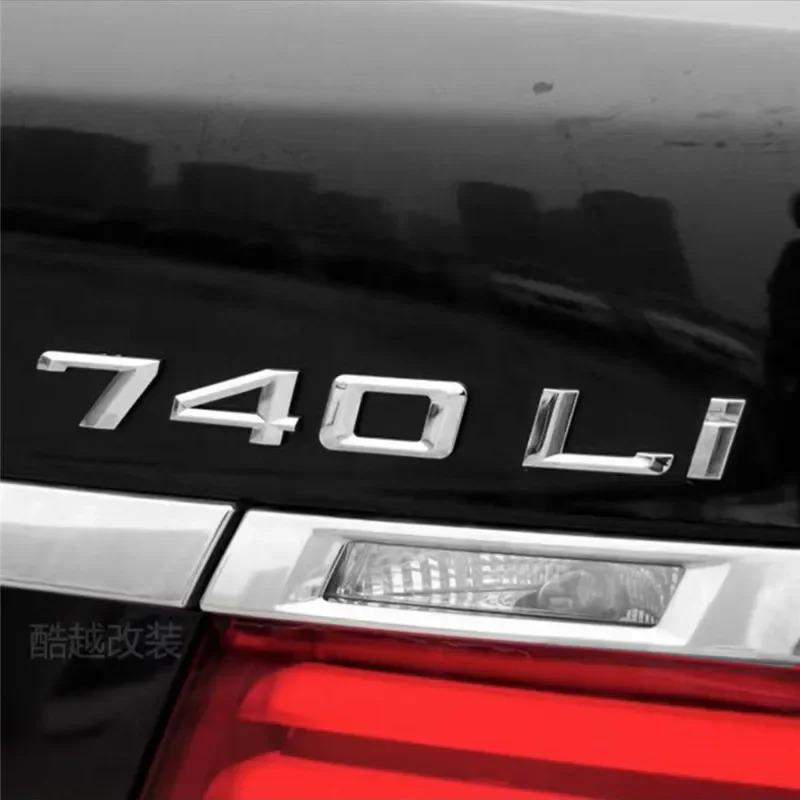 3D ABS Old Numbers Letters 730Li 740Li 745Li 750Li 760Li ABS Emblem for BMW 7 Series Car Trunk Nameplate Logo Sticker XM2
