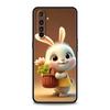 Soft TPU Case For Realme C67 C63 C55 C53 C25 C21 10 11 12 13 GT 2 3 5 Pro Plus 5G Phone Cover A Cute Rabbit With A Purple Hat