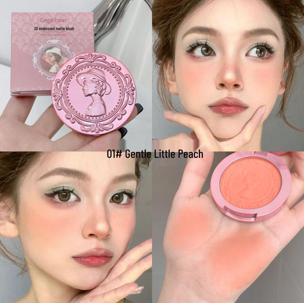 Gege Bear Matte Nude Blush - 3D Embossed Natural Spring & Summer Cheek Color