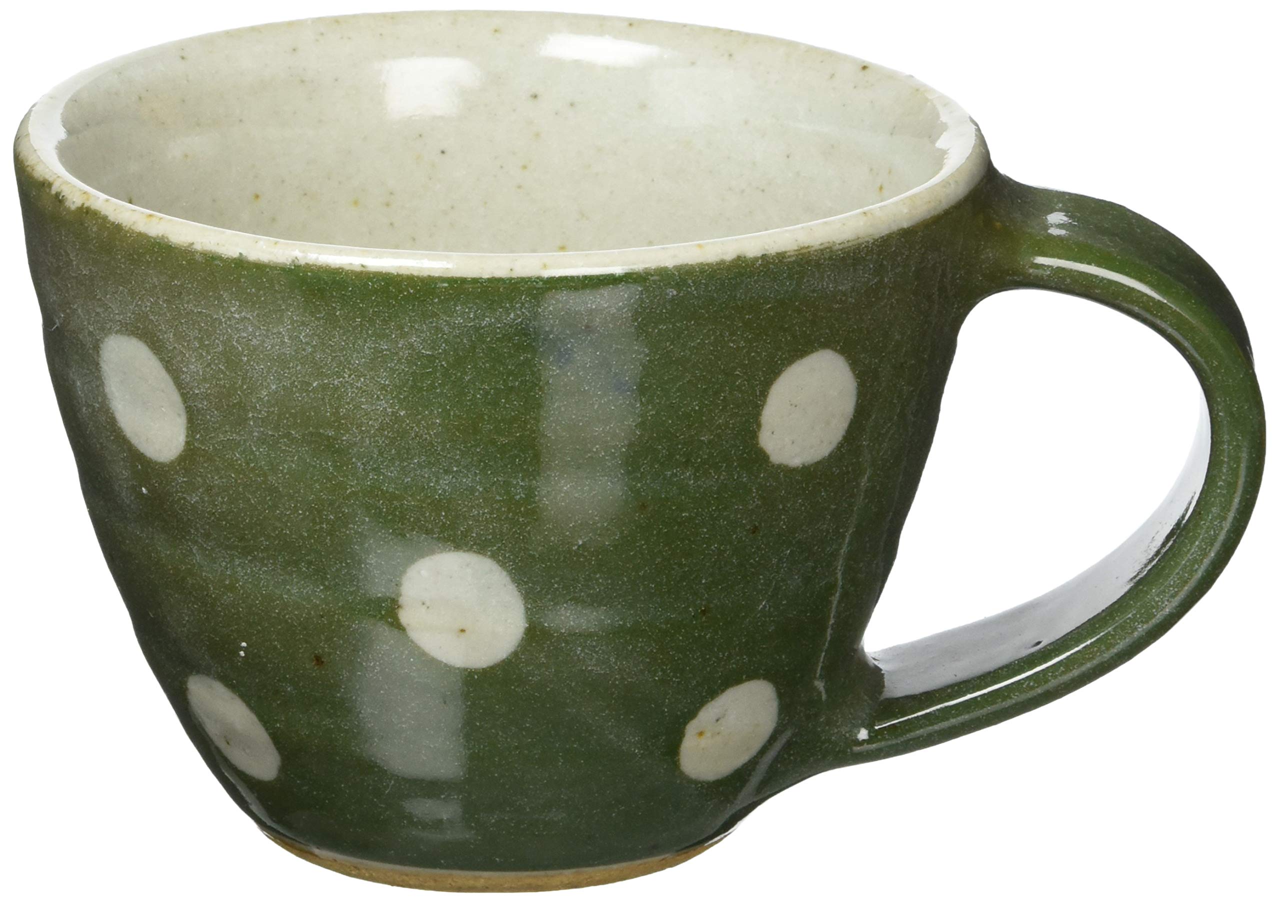 

Tableware East Earthenware Green Polka Japanese Tableware Mug, 290cc, Dots, зелёный