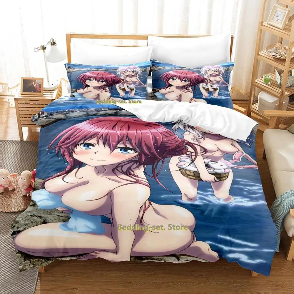 Nová Lilith Asami Trinity Seven Ložní souprava Kreslený Anime třídílný set Pro dospělé Dětská ložnice Sady povlaků na přikrývky 3D Kawaii Dívka