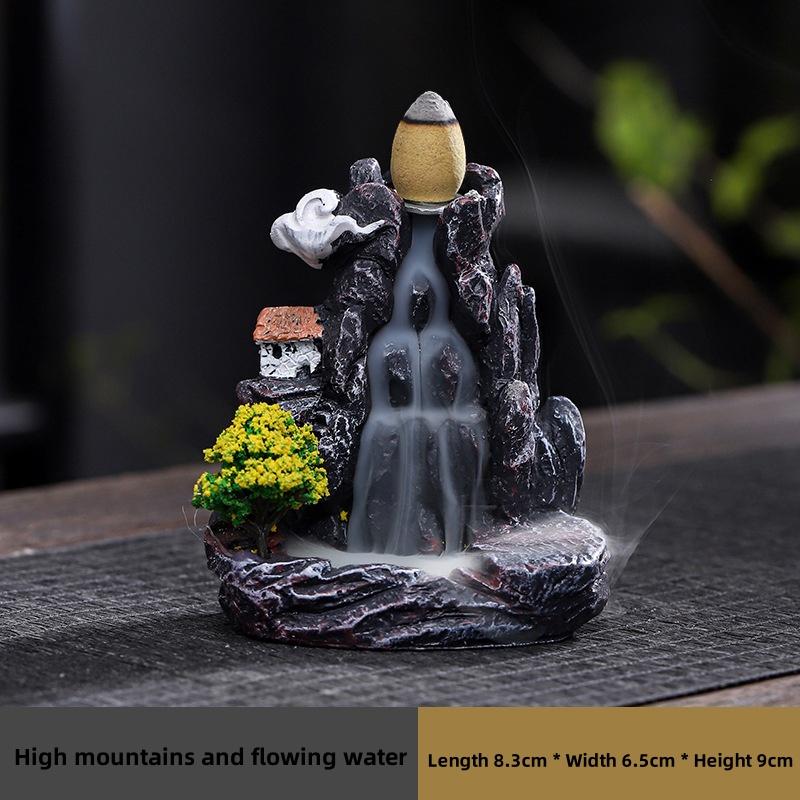 Weihrauchbrenner im Wasserfall-Stil, Heimdekoration, Gegenstrom-Weihrauchhalter, Aromatherapie-Dekoration mit Gegenstrom-Weihrauchkegel