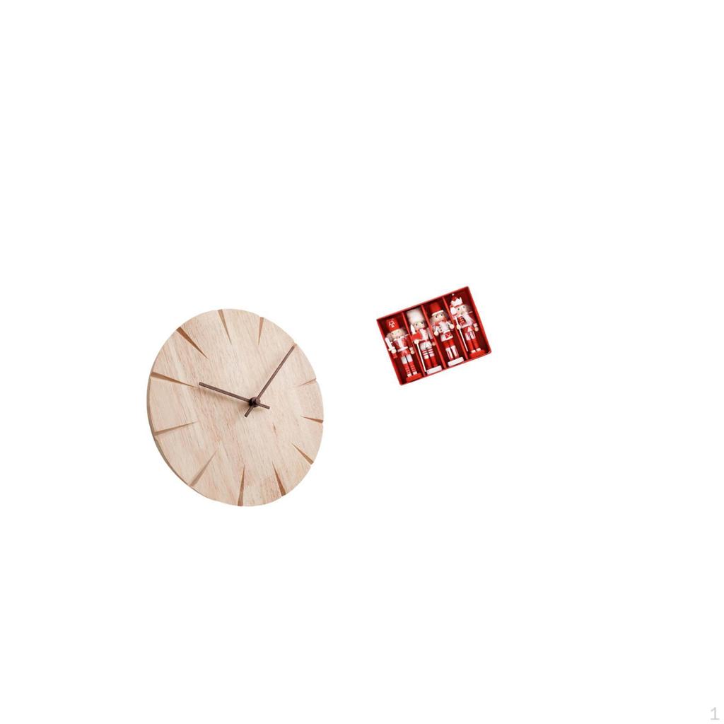 Wood Wall Clock Creative Design Decorative Non Ticking Silent for Restaurant Office Nutcracker