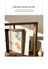 Double-Sided Rotating Transparent 7-Inch Wooden Photo Frame for Tabletop Display