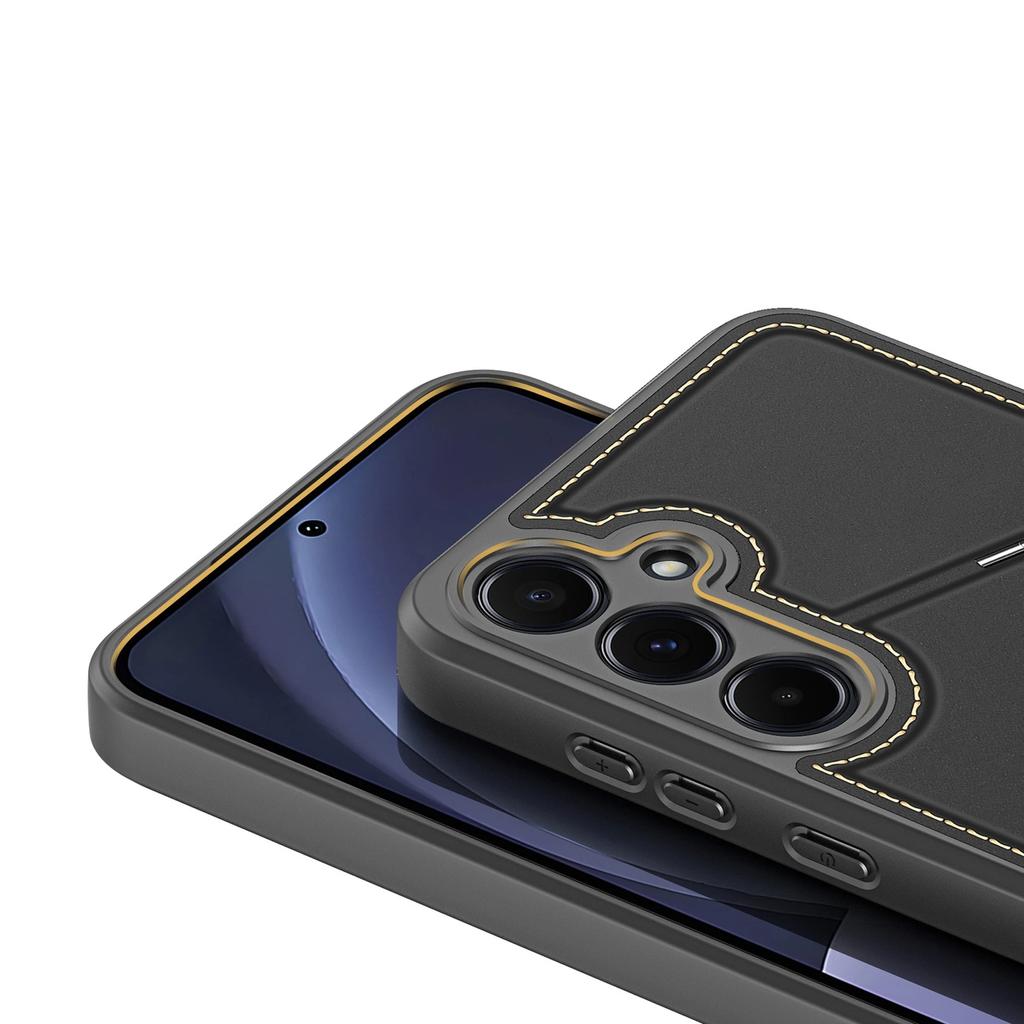 Dux Ducis Rafi II hoesje voor Samsung Galaxy S25 met standaard en portemonnee - zwart